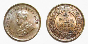 Gerge V King, ½ Pice 1931