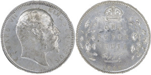 Edward VII King And Emperor, One Rupee- 1906