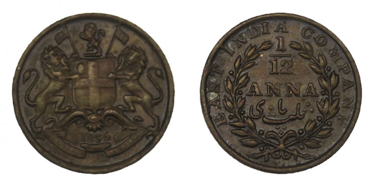 East India Company, 1/12 ANNA - 1835
