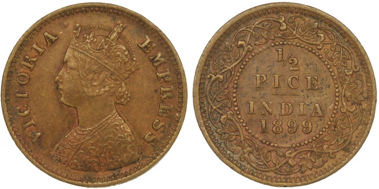 Victoria Empress,  ½  PICE- 1899