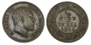 Edward VII, ½ PICE - 1910