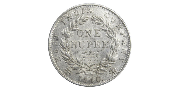 Victoria Queen, One Rupee - 1840 # Lot 8