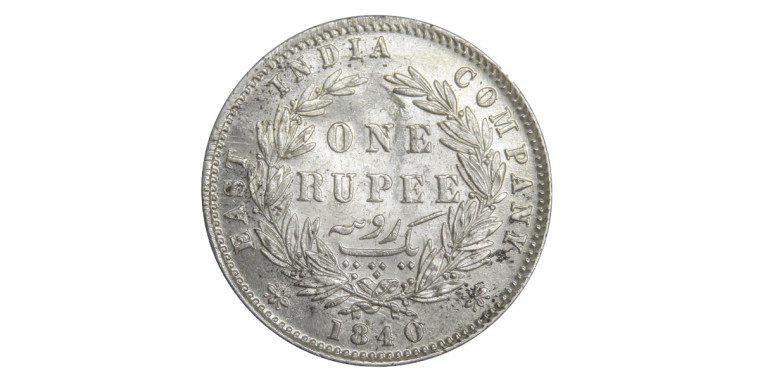 Victoria Queen, One Rupee - 1840 # Lot 18