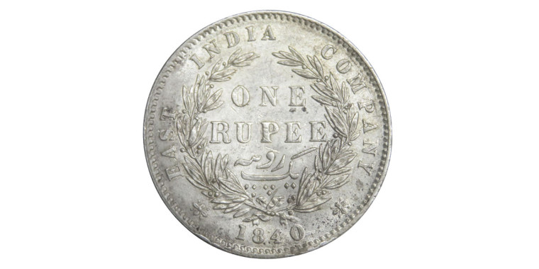 Victoria Queen, One Rupee - 1840 # Lot 19