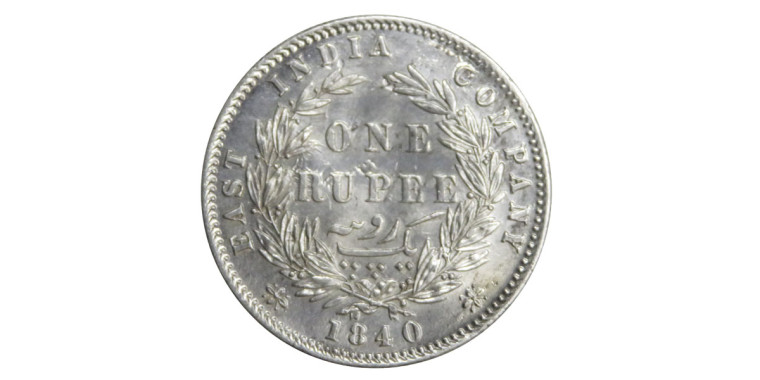 Victoria Queen, One Rupee - 1840 # Lot 32