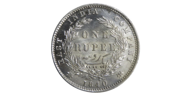 Victoria Queen, One Rupee - 1840 # Lot 35