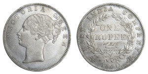 Victoria Queen, One Rupee - 1840, Continuous Legend