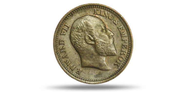 Edward VII Ghost Emperor, 1/2 PICE -1905 # 12