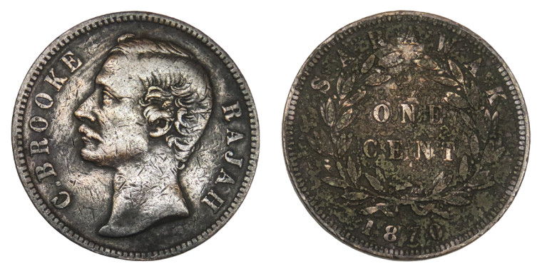 1 Cent - Charles C. Brooke Rajah - 1870
