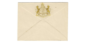 INDIA PRINCELY STATES - STATIONERY - KHAJURAHRA STATE - GOLD/MULTICOL ON WHITE Envelop